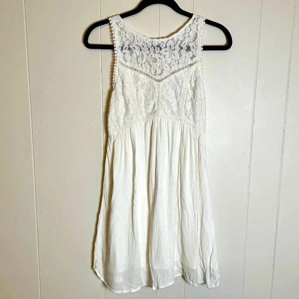 Abercrombie & Fitch Women's White Lace Mini Dress Size Medium